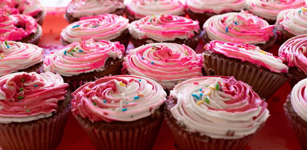 Close-up of cupcakes