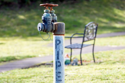 Pipe with text on field