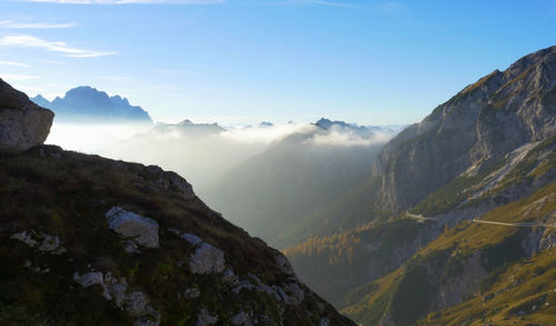 Scenic view of mountains against sky