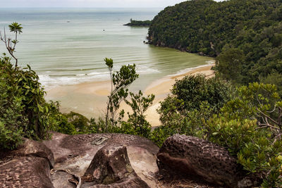 Scenic view of beach against sky