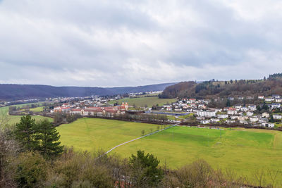 View of monastery rebdorf from willibaldsburg hill, germany