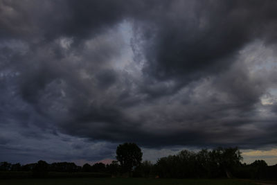 Storm clouds over land