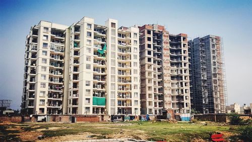 Low angle view of buildings against sky