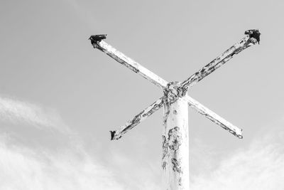 Low angle view of windmill