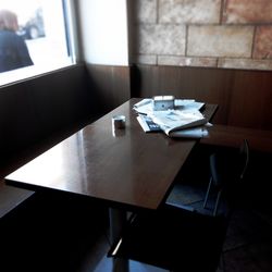 Close-up view of laptop on table
