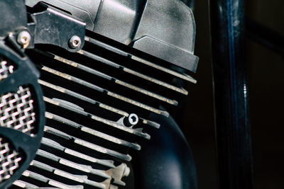 Close-up of motorcycle engine