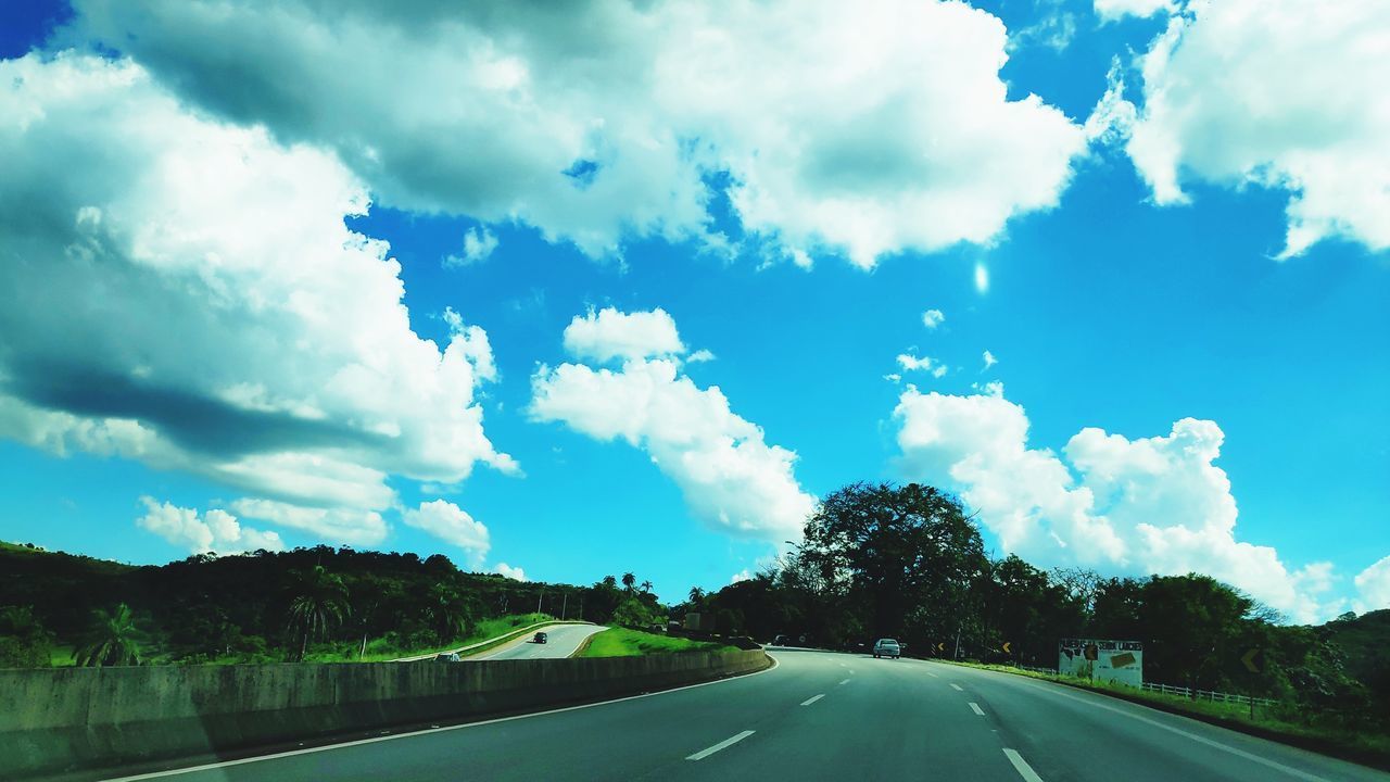 EMPTY ROAD ALONG TREES AND SKY