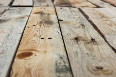 Full frame shot of wooden bench