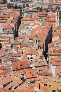 High angle view of buildings in city - nice - france 