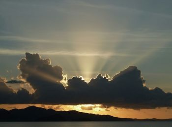 Scenic view of sunset over river