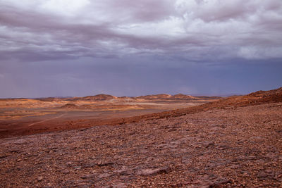 Scenic view of desert against sky