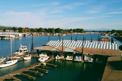 Boats in harbor