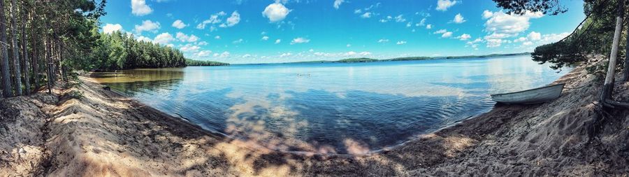 Panoramic view of lake against sky