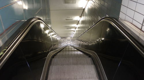 Low angle view of escalator