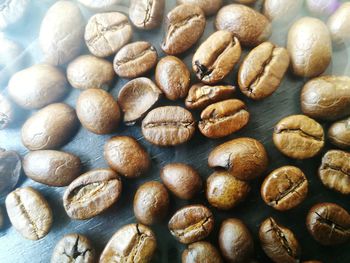 Full frame shot of coffee beans on table