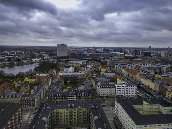 High angle view of cityscape