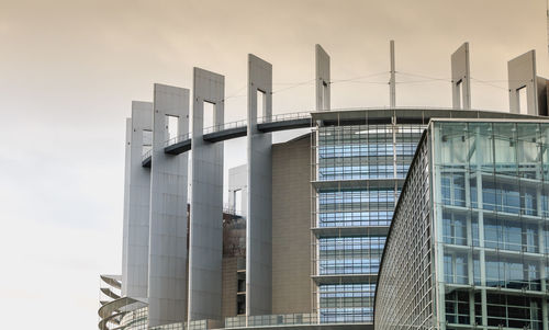 Low angle view of modern building against sky