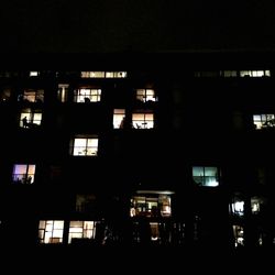 View of illuminated built structure