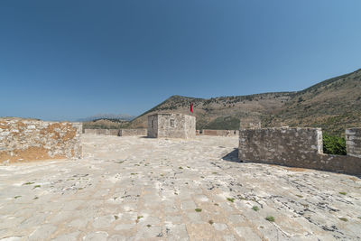 Old ruins against blue sky