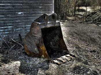 Close-up of abandoned building