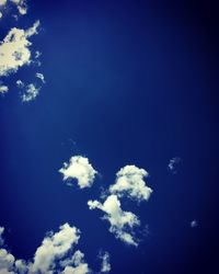 Low angle view of clouds in blue sky