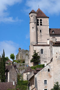 Low angle view of bell tower