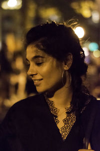 Close-up of smiling young woman