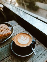 Coffee cup on table