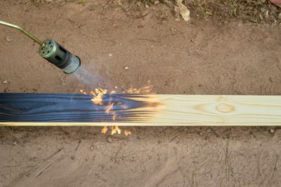 High angle view of equipment at beach