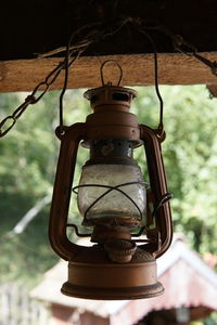 Close-up of old lantern