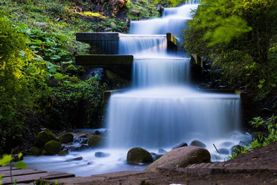 Scenic view of waterfall