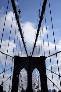 Low angle view of brooklyn bridge