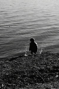 View of people in water