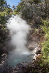 Scenic view of waterfall