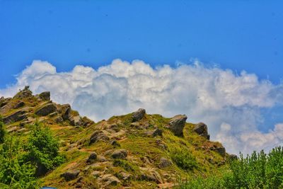 Low angle view of mountain against sky