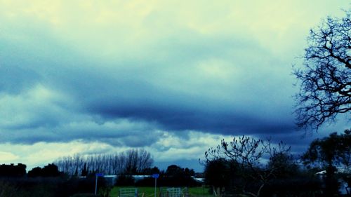 Scenic view of landscape against cloudy sky