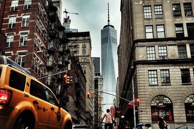 View of city street and buildings
