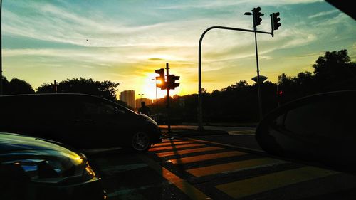 View of road at sunset