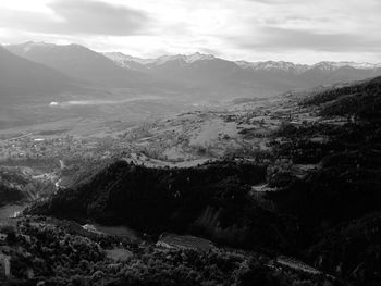 Scenic view of mountains against sky