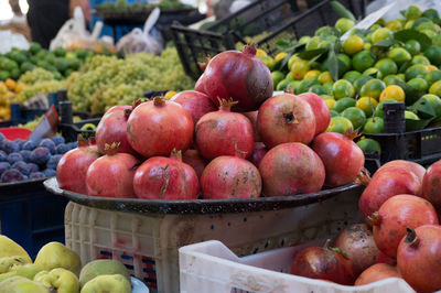 Fruits for sale at market stall