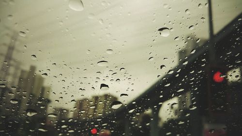 Close-up of water drops on glass
