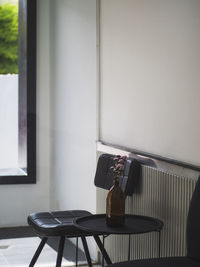 Empty chairs and table at home