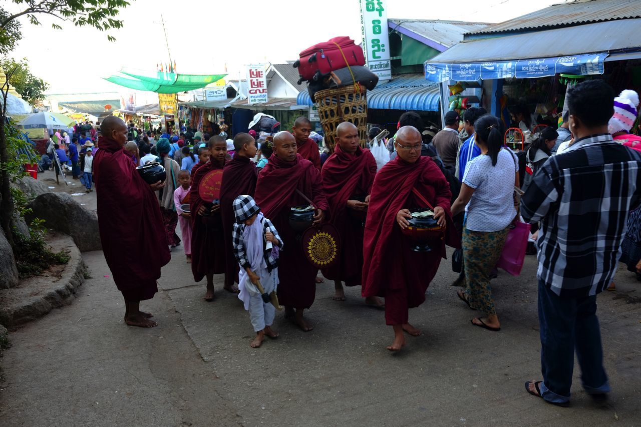 Monks walking