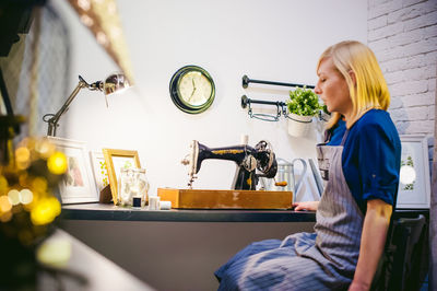 Fashion designer working in studio