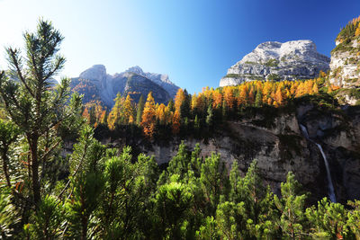 Scenic view of mountains against clear sky