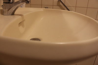 High angle view of sink in bathroom