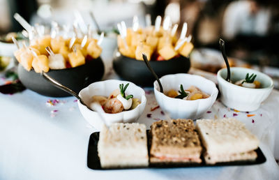 Close-up of food on table