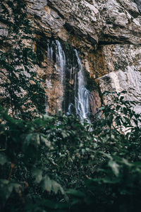 Scenic view of waterfall