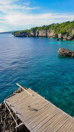 High angle view of sea against sky