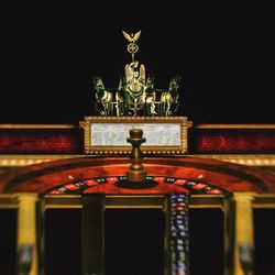 Low angle view of illuminated built structure